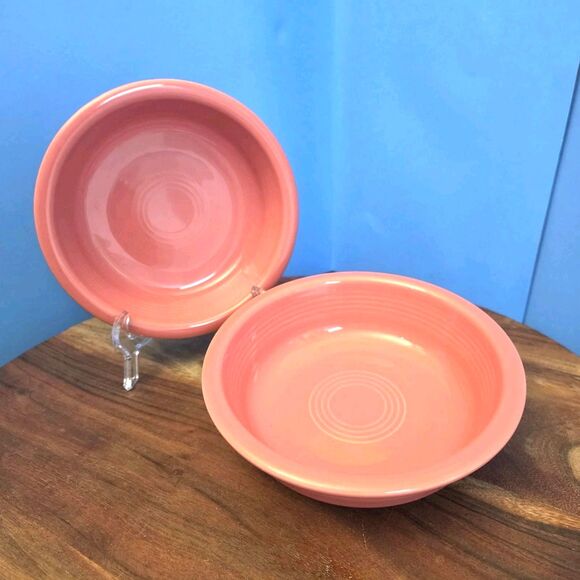 Set of 2 Fiesta Cereal/Soup Bowls Flamingo (Retired Color) Aprox 6 7/8" - Picture 1 of 10